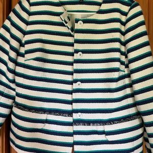 Talbots sz 10 jacket. Tweed. Blue, green, white. Work/ Casual! Good 3 seasons.